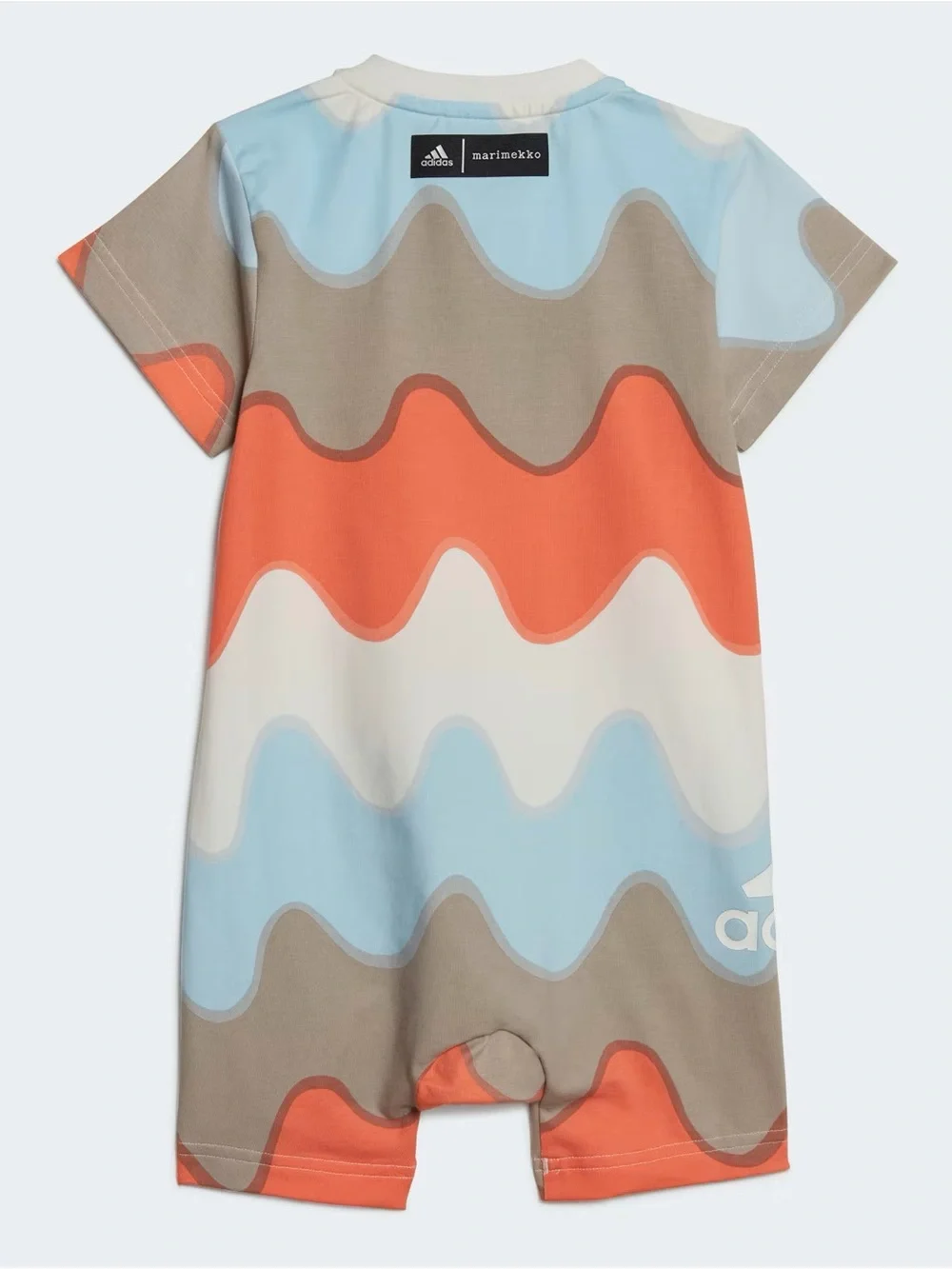 adidas x marimekko baby Short-Sleeve romper - Wave Print Blue/Orange